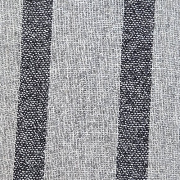 NWOT Portolano Grey with Navy Stripes Woven Cashmere - Picture 7 of 9